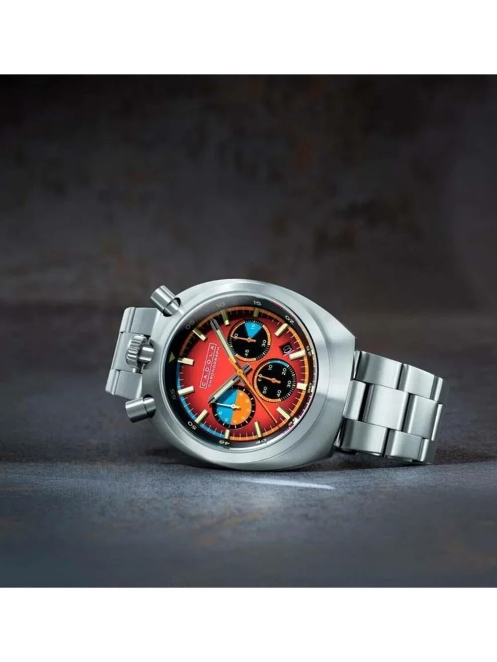 NWT Cadola Testa Di Toro Chronograph Quartz Red Dial Men's Watch